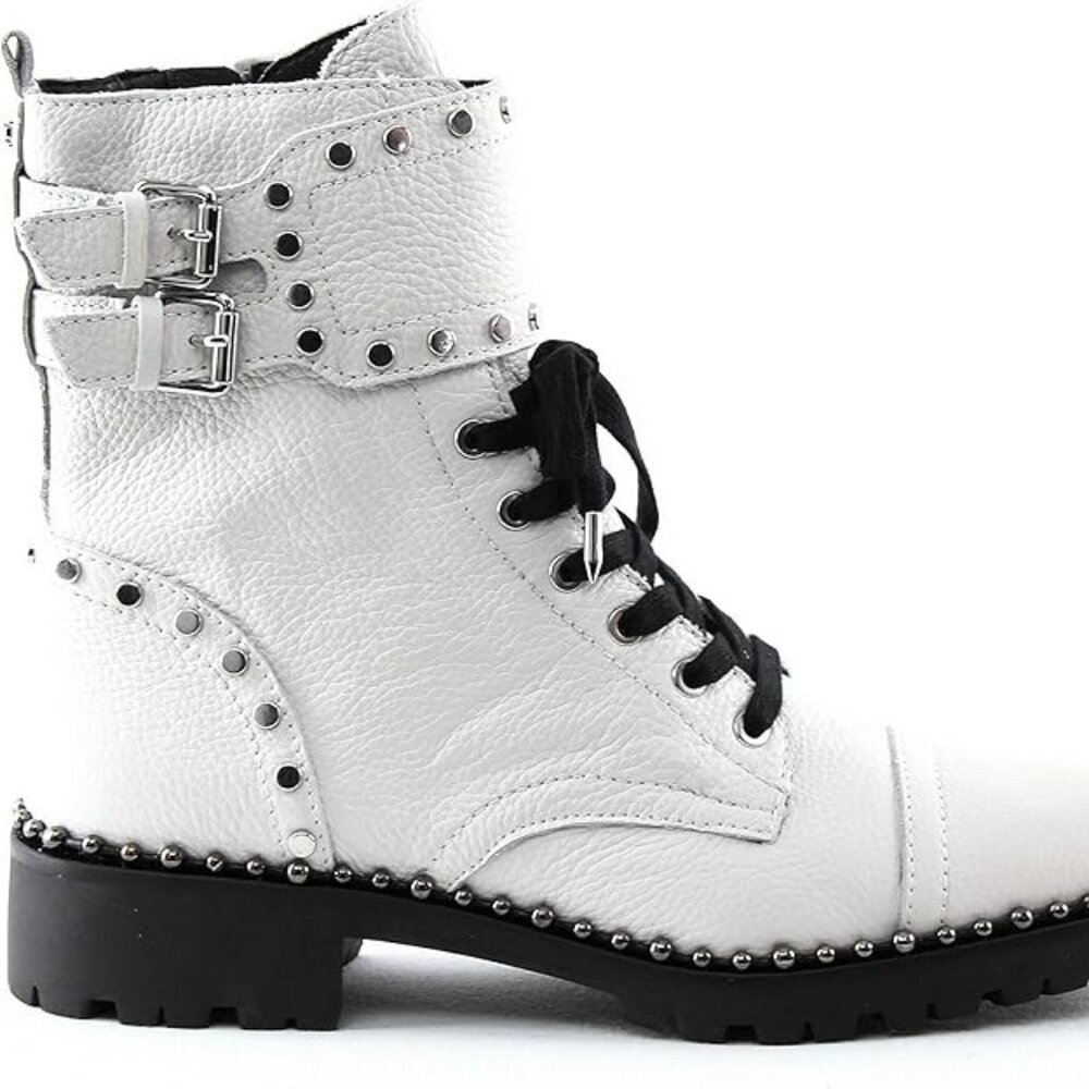 Sam Edleman Jennifer White Studded Combat boots size 10